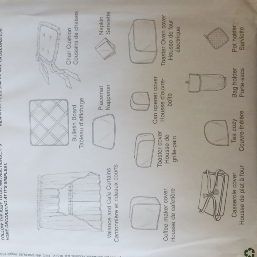 McCalls Sewing Pattern #2018 - Kitchen Essentials - Picture 3 of 3